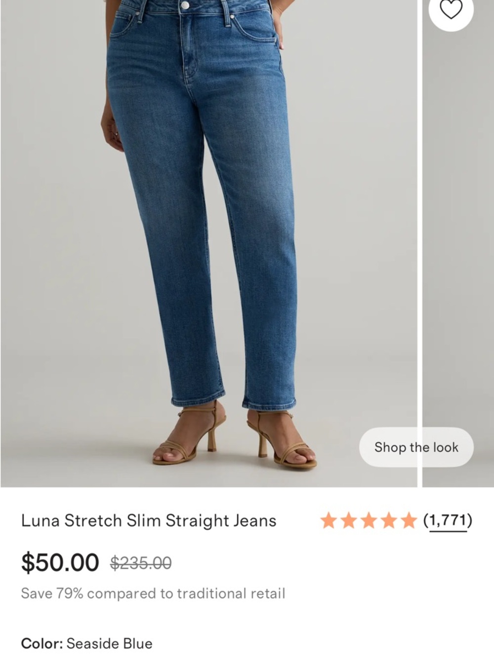 Quince Seaside Blue Stretch Slim Straight Jeans - Women